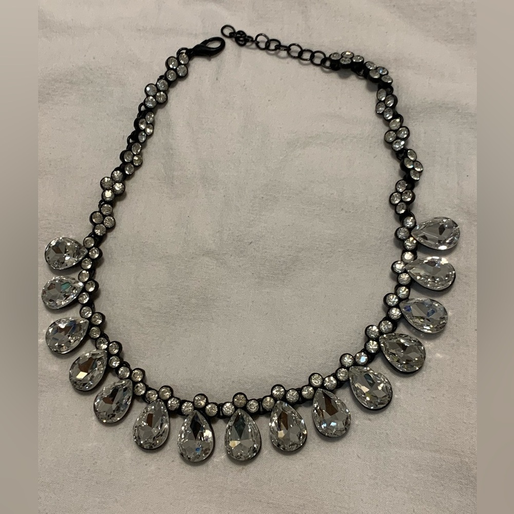 Zara Statement Crystal Teardrops Statement Neckla… - image 1
